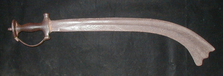 #AS120: Heavy Kora or Kharga sword from India with a Tulwar style handle.