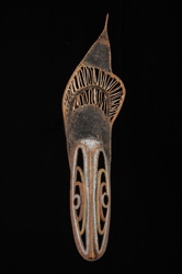 #OC221: Large old Abelam woven and coiled cane yam mask